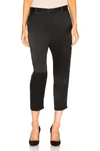 Nili Lotan Paris High-rise Silk Cropped Trousers In Black