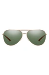 SMITH SERPICO SLIM 2.0 60MM CHROMAPOP POLARIZED AVIATOR SUNGLASSES,SS2CPBRGD