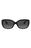 Ray Ban Ray-ban Women's Polarized Rectangular Sunglasses, 58mm In Polarized Grey Gradient