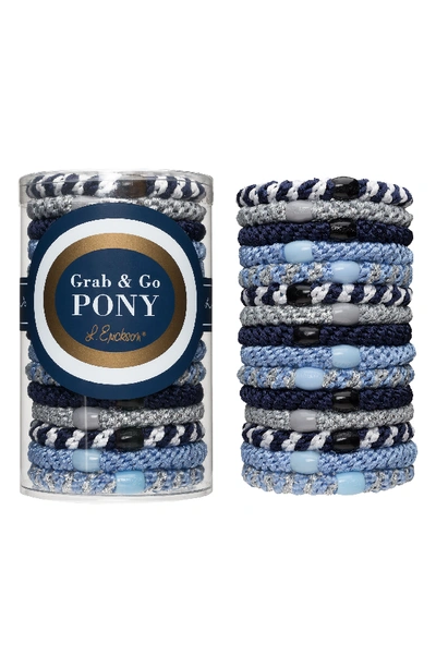 L Erickson Grab & Go Set Of 15 Ponytail Holders In Sparkle