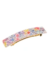 France Luxe Rectangle Barrette In Piccadilly Lime/ Pink