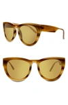 SMOKE X MIRRORS RUNAROUND SUE 60MM CAT EYE SUNGLASSES - MILKY TORTOISE/ GOLD MIRROR,SM117-B1