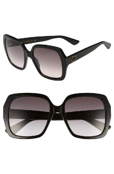 Gucci Gg0053s 001 Black Acetate Square Womens Sunglasses In Black/gray  Gradient | ModeSens
