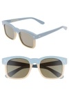 WILDFOX GAUDY ZERO 51MM FLAT SQUARE SUNGLASSES - BABY BLUE-CREAM,EACGAU001