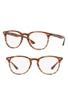 RAY BAN 50MM OPTICAL GLASSES - STRIPED BEIGE,RX715950-O