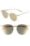 Saint Laurent Women's Mirrored Round Sunglasses, 57mm In Light Gold/bronze Mirror