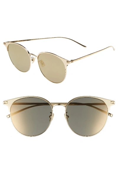 Saint Laurent Women's Mirrored Round Sunglasses, 57mm In Light Gold/bronze Mirror