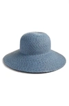 ERIC JAVITS 'HAMPTON' STRAW SUN HAT - BLUE,13804