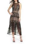 Foxiedox Tristan Lace & Chiffon Maxi Dress In Black