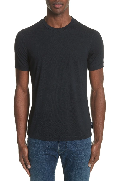 Emporio Armani Basic Short-sleeve Solid Crewneck T-shirt In Navy