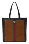 GUCCI SMALL SUEDE TOTE BAG - BLACK,5193350KCDT
