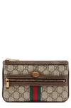 GUCCI OPHIDIA GG SUPREME CANVAS ZIP POUCH - BEIGE,51755396IWS