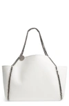 STELLA MCCARTNEY SMALL OLEO DEER REVERSIBLE FAUX LEATHER TOTE - WHITE,507185W8187