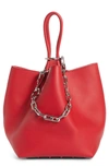 ALEXANDER WANG SMALL ROXY LEATHER BUCKET BAG - RED,2018T0375L