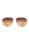 Maui Jim Cliff House 59mm Polarized Aviator Sunglasses In Gold