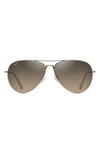 Maui Jim Mavericks 61mm Polarized Oversize Aviator Sunglasses In Bronze Polar