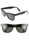 Ray Ban Ray-ban Sunglasses, Rb4105 Folding Wayfarer In Black/green Polar