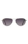 Maui Jim Baby Beach 56mm Polarized Aviator Sunglasses In Silver/ Neutral Grey
