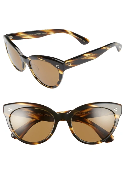 Oliver Peoples Roella Cellulose Acetate Cat-eye Sunglasses In Dark Brown Polar