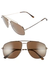 TOM FORD GEORGES 59MM AVIATOR SUNGLASSES - ROSE GOLD/ BROWN/ HAVANA,FT0496W5918A