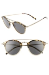 Oliver Peoples Remick Monochromatic Brow-bar Sunglasses, Off White/tortoise In Beige/ Grey