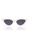 LE SPECS X ADAM SELMAN LAST LOLITA 49MM CAT EYE SUNGLASSES - WHITE,LAS1702130