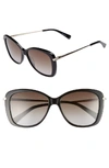 Longchamp 56mm Gradient Lens Butterfly Sunglasses - Black In Black