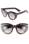 TOM FORD MARCELLA 48MM CAT EYE SUNGLASSES - ROSE HAVANA/ SMOKE,FT0583W4855F