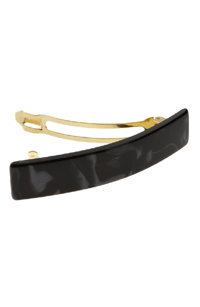 France Luxe Rectangle Volume Hair Barrette In Nacro Black