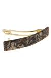 France Luxe Rectangle Barrette In Onyx
