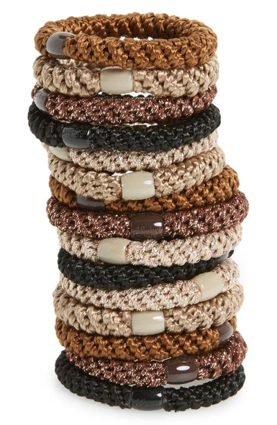 L Erickson Grab & Go 15-pack Braided Ponytail Holders In Neutral Metallic