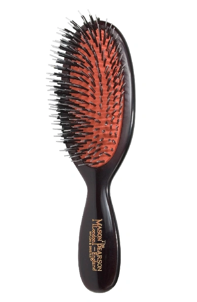 Mason Pearson Pocket Mixture Nylon & Boar Bristle Brush For Short Coarse To Normal Hair In Dark Ruby