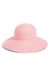 ERIC JAVITS 'HAMPTON' STRAW SUN HAT - PINK,13804