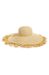 ERIC JAVITS FRINGED SQUISHEE PACKABLE FLOPPY HAT,13852