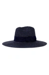 BRIXTON 'JOANNA' STRAW HAT - BLUE,00249 HONEY