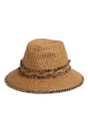 ERIC JAVITS LULU SQUISHEE STRAW HAT - BROWN,14016