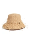 Eric Javits Valeria Squishee Straw Bucket Hat In Peanut