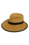 Eric Javits 'sun Crest' Packable Hybrid Fedora Visor - Beige In Natural/ Black