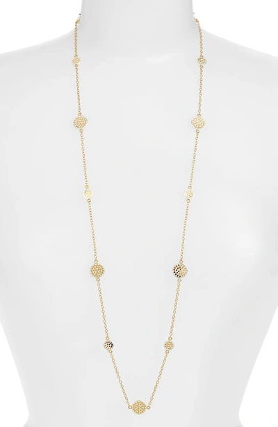 Anna Beck Long Multi Disc Station Necklace In Gold