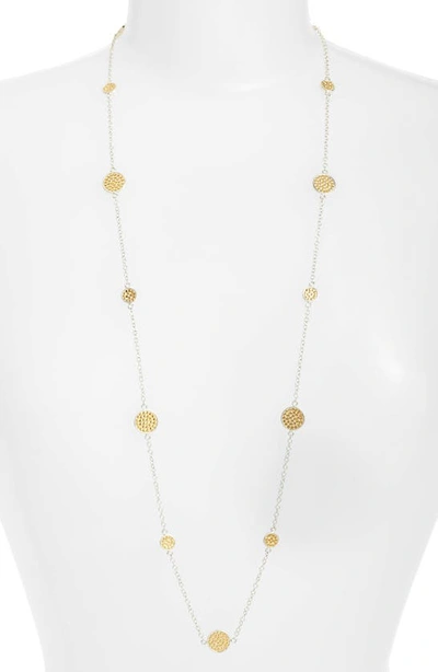 Anna Beck Long Multi Disc Station Necklace In Gold/ Silver