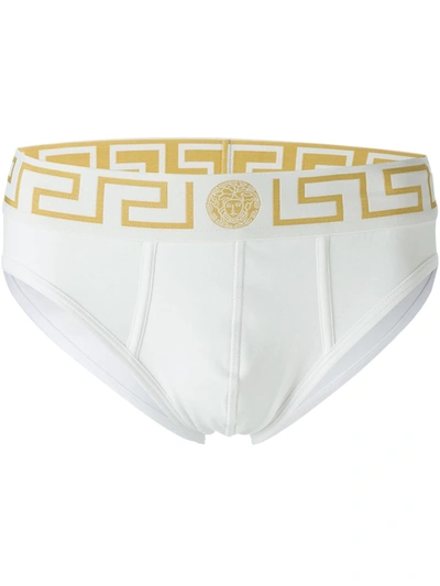 Versace Medusa Elastic-waist Briefs In White