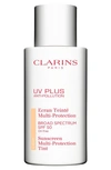 Clarins Uv Plus Anti-pollution Broad Spectrum Spf 50 Tinted Sunscreen Multi-protection, 1.7 Oz. In Light