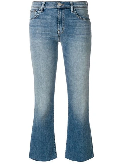 J Brand Selena Mid Rise Crop Bootcut Jeans In Light Blue