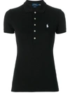 Polo Ralph Lauren Julie Stretch Cotton Mesh Polo In Schwarz