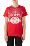 Gucci Embellished Cotton Jersey T-shirt In Red