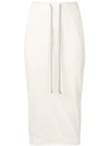 RICK OWENS DRKSHDW DRAWSTRING WAIST FITTED SKIRT,DS18S3342RIG12732771