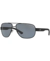 Armani Exchange Polarized Sunglasses, Ax2012s In Black Matte/grey Polar
