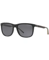 Armani Exchange Polarized Grey Square Mens Sunglasses Ax4070s 815881 57 In Black Polar