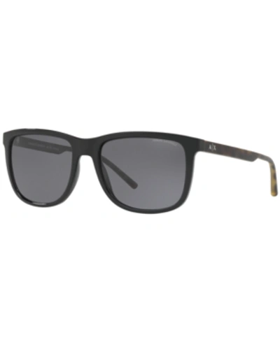 Armani Exchange Polarized Grey Square Mens Sunglasses Ax4070s 815881 57 In Grey Polarized