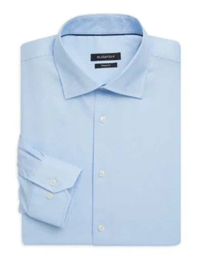 Bugatchi Shaped Fit Textured Dress Shirt In Sky